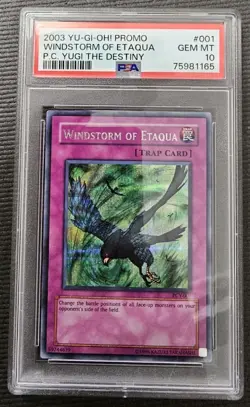 2003 YU-GI-OH Promo WINDSTORM OF ETAQUA P.C. YUGI THE DESTINY Holo MINT PSA 10 - Image 1