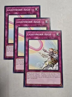 Yugioh! 3x Lightsworn Aegis LEDE-EN077 Common 1st Ed NM - Image 1