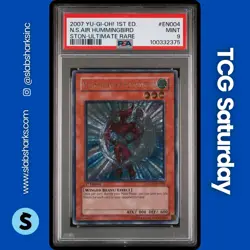 2007 YU-GI-OH STRIKE OF NEO 1ST ED #STON-EN004 NEO-SPACIAN AIR HUMMINGBIRD PSA 9 - Image 1