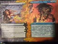 Force Of Will & Runeboggle Set Acrylic Hand Painted Mtg Magic Altered Art - Image 5