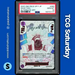 2025 ONE PIECE JP A FIST OF DIVINE SPEED #OP11-080 GEAR TWO ALTERNATE ART PSA 10 - Image 1