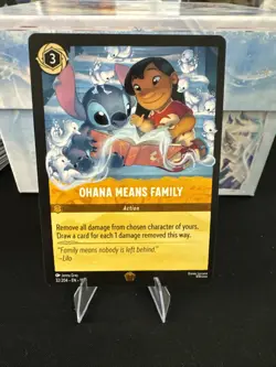 Disney Lorcana Ohana Means Family 32/204 Action Card Stitch / Lilo First Chapter - Image 1