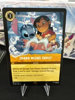 Disney Lorcana Ohana Means Family 32/204 Action Card Stitch / Lilo First Chapter - Image 4
