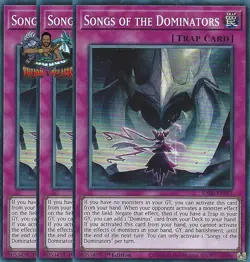 Yugioh! 3x Songs of the Dominators RA05-EN081 Super Rare 1st Ed NM - Image 1