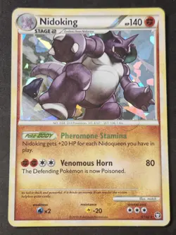 Pokemon TCG - Nidoking 6/102 - HGSS Triumphant - Rare Cracked Ice Holo - LP - Image 1