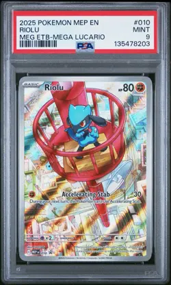 2025 Pokemon ME Black Star Promos - MEP EN Promos #010 Riolu PSA 9 - Image 1
