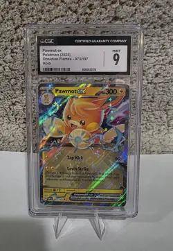 Pawmot ex SV03 Obsidian Flames 073/197 CGC 9 Double Rare Holo Pokemon Card - Image 1