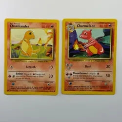 Pokemon TCG Charmander Charmeleon 2-Card Evolution Lot WOTC Vintage 1999 - Image 1