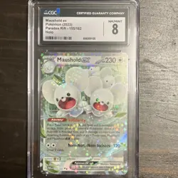 Maushold ex 155/182 SV04 Paradox Rift Holo Double Rare CGC 8 Pokemon Card - Image 1