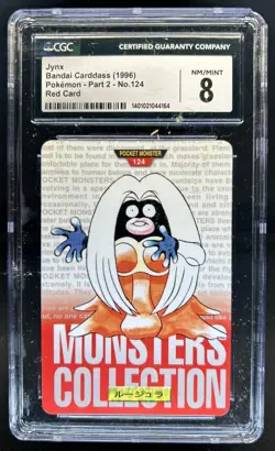 1996 Pokemon Japanese Part 2 Jynx Bandai Carddass Red Card #124 CGC 8 - Image 1