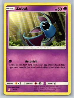 Zubat #11/30 SM Trainer Kit: Lycanroc & Alolan Raichu Common - Pokemon Cards E13 - Image 1