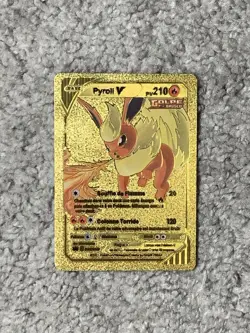Flareon V HP210 Rare French Gold Accent Foil Fan Art Cards - Image 1