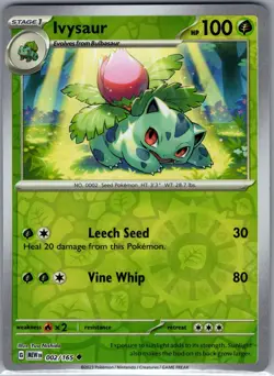 Ivysaur 002/165 Reverse Holo SV: Scarlet & Violet 151 - Pokemon Card - NM - Image 1