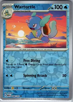 Wartortle - 008/165 Reverse Holo SV: Scarlet & Violet 151 - Pokemon Card - NM - Image 1
