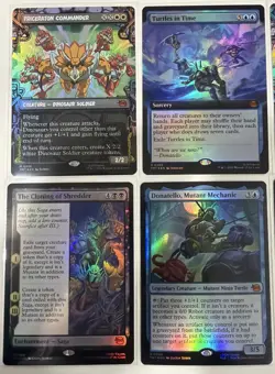 MTG TMNT Foil Card Lot Triceraton Donatello Cloning Mondo Samurai Leo Mythic D2 - Image 2