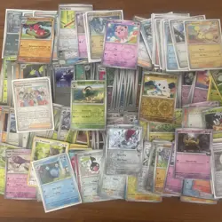 Big 450+ Card Lot Of Pokemon Reverse Holo Cards Modern With Tin - Image 2