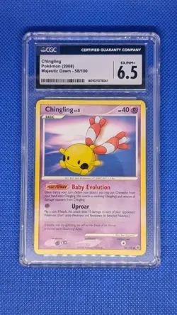 2008 Majestic Dawn Chingling 58/100 Pokemon Card CGC 6.5 - Image 1
