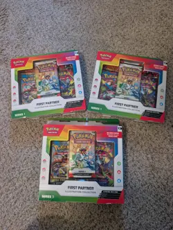3 Pokemon First Partner Illustration Collection Series 1 - FACTORY SEALED - Image 1