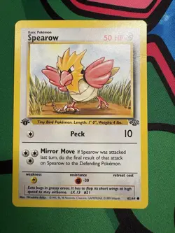 Pokemon TCG Jungle Spearow Card 62/64 Regular Common 1st Edition LP - Image 1