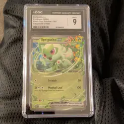 Pokemon Sprigatito ex CGC 9 Black Star Promo 087 Scarlet & Violet Holo EX - Image 1