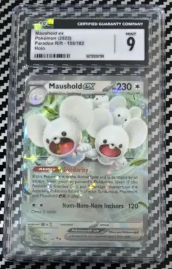 CGC Graded 9 Maushold EX 155/182 SV04: Paradox Rift Holo Pokemon TCG - Image 1