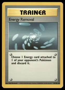 Energy Removal 92/102 Common Base Set Unlimited Pokemon Lightly Played - Image 1