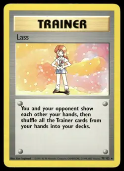 Lass 75/102 Rare Base Set Unlimited Pokemon Moderately Played - Image 1
