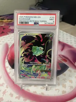 2025 POKEMON MEG EN-MEGA EVOLUTION ILLUSTRATION RARE #133 BULBASAUR PSA 9 - Image 1