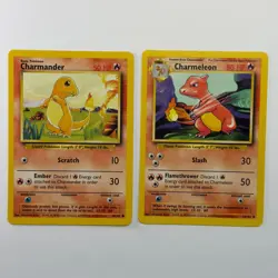 Pokemon TCG Charmander Charmeleon 2-Card Evolution Lot WOTC Vintage 1999 - Image 1