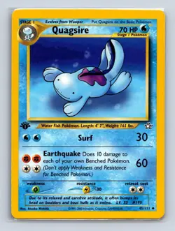 QUAGSIRE 45/111 UC NEO GENESIS POKEMON 1ST EDITION LP - Image 1