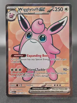 Wigglytuff ex 187/165 Pokemon 151 Full Art Card Scarlet & Violet Holo LP - Image 1