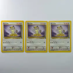 Pokemon TCG Meowth Jungle #56/64 3-Card Lot WOTC Vintage 1999 - Image 1