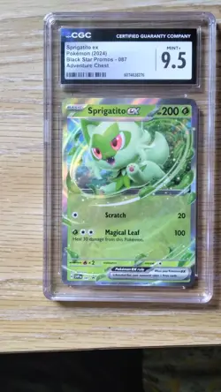 Sprigatito ex CGC 9.5 Promo Holo 087 Scarlet & Violet EX Pokemon Card English - Image 1