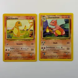 Pokemon TCG Charmander Charmeleon 2-Card Evolution Lot WOTC Vintage 1999 - Image 1