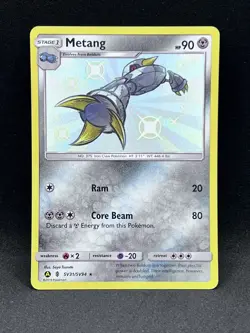 Pokemon TCG Metang Hidden Fates SV31/SV94 Holo Shiny Holo Rare - Image 1