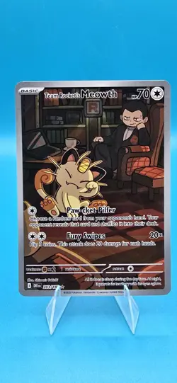 Team Rocket's Meowth 203/182 IR Pokemon TCG SV10: Destined Rivals - Near mint - Image 1