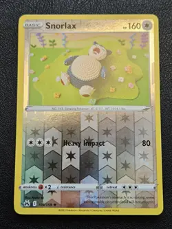 Snorlax 109/159 Rare Crown Zenith Pokemon Reverse Holo Near Mint - Image 1