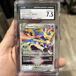 Zacian Vstar Pokemon 2023 Crown Zenith Holo 096/159 CGC NM+ 7.5 - Image 1