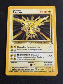 Zapdos Pokemon 20/130 Holo Never Played Base Set 2 - Image 2