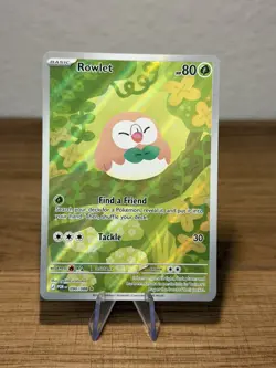 Pokemon Rowlet Illustration Rare Full Art Near Mint Perfect Order 090/088 - Image 1