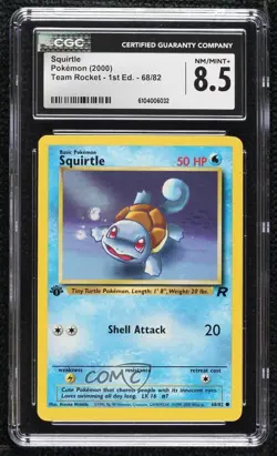 Squirtle 1st Ed. Pokemon Team Rocket CGC 8.5 2000 - Image 1
