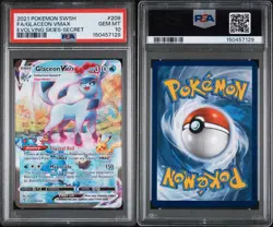 2021 POKEMON SWORD & SHIELD EVOLVING SKIES SECRET FULL ART GLACEON VMAX PSA 10 - Image 3