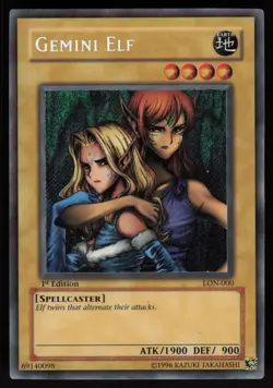 Gemini Elf LON-000 Labyrinth of Nightmare 1st Edition Secret Rare YU-GI-OH - Image 1