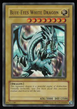 Blue-Eyes White Dragon LOB-001 Foil Shift Error Ultra Rare YU-GI-OH - Image 1