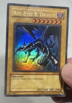 Vintage Yu-Gi-Oh! Red Eyes Blue Dragon Holo SDJ - 001 - Image 1