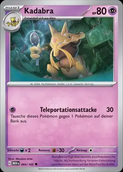 Pokemon Karten 151 Kadabra 064/165 Deutsch - Image 1