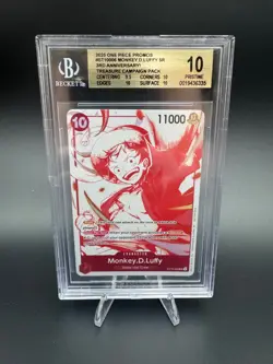 2025 One Piece 3rd Anniversary Treasure Campaign Set of 7 Beckett Gem Mint 10's - Image 2