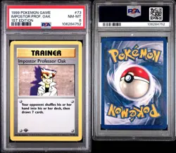1999 Pokemon Game 1st Edition Impostor Professor Oak PSA 8 NM-MT - Image 3