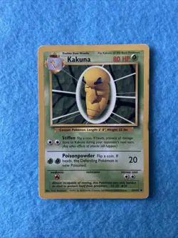 Kakuna Base Set 33/102 Pokemon Card 1999 English TCG - Image 1