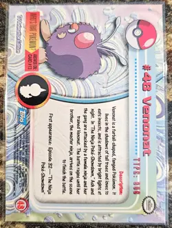 Pokemon 2000 Topps Chrome Venonat 48 NM or Better - Image 2